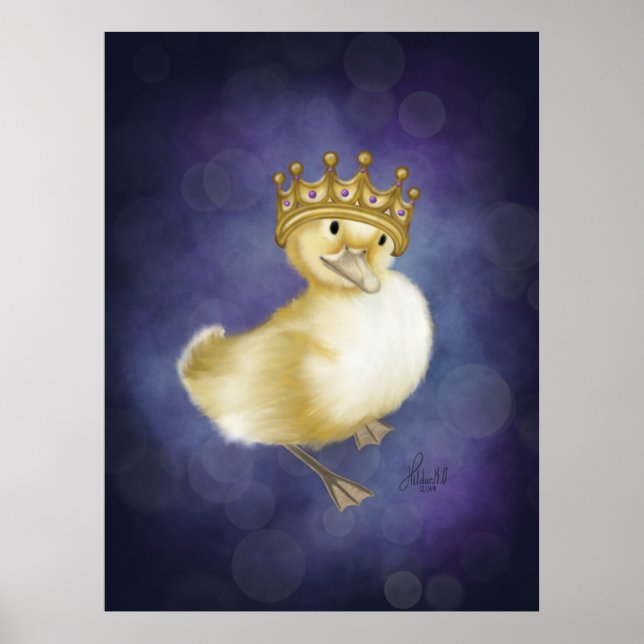 Royal Quackery: Gult Duckling med Guld Krona Poster (Framsidan)