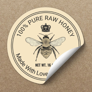 Royal Queen Bee Apiary Bibibiodlingsbihive Honung  Runt Klistermärke
