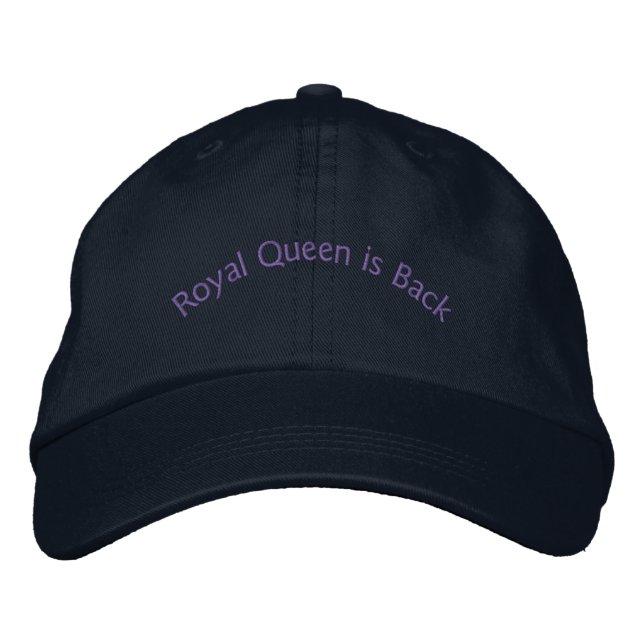 Royal Queen is Back Text Women Beautiful Navy-Hat Broderad Keps (Framsida)
