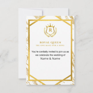 Royal Queen Made for A King Wedding Invitations Inbjudningar