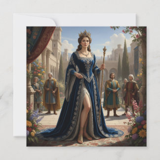 Royal Queen with Scepter in Palace Garden