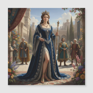 Royal Queen with Scepter in Palace Garden