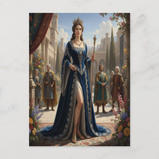 Royal Queen with Scepter in Palace Garden Vykort