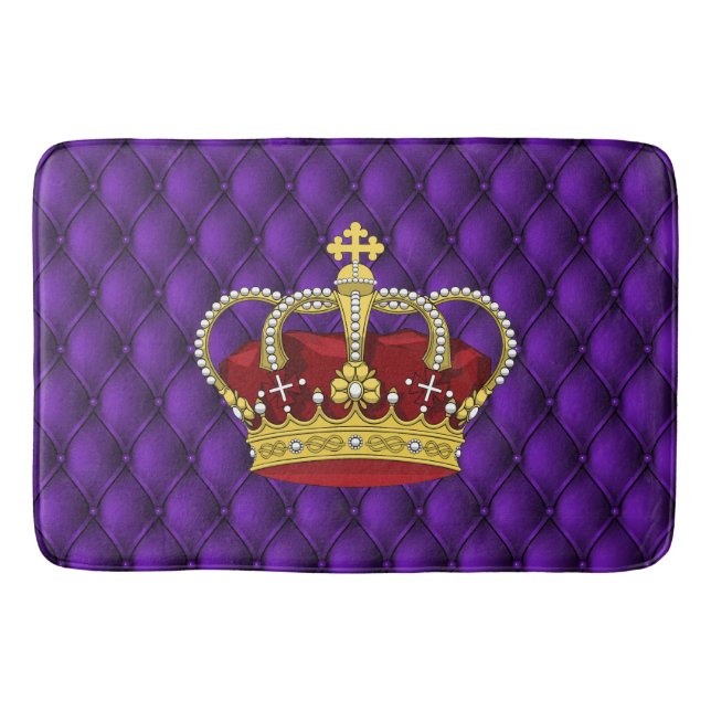 Royal Queen's Krona & Faux Lila Pintucks Badrumsmatta (Framsidan)