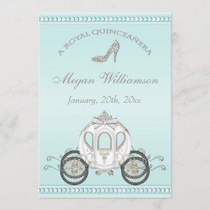 Royal Quinceañera Princess Coach & Gnistra Heels Inbjudningar