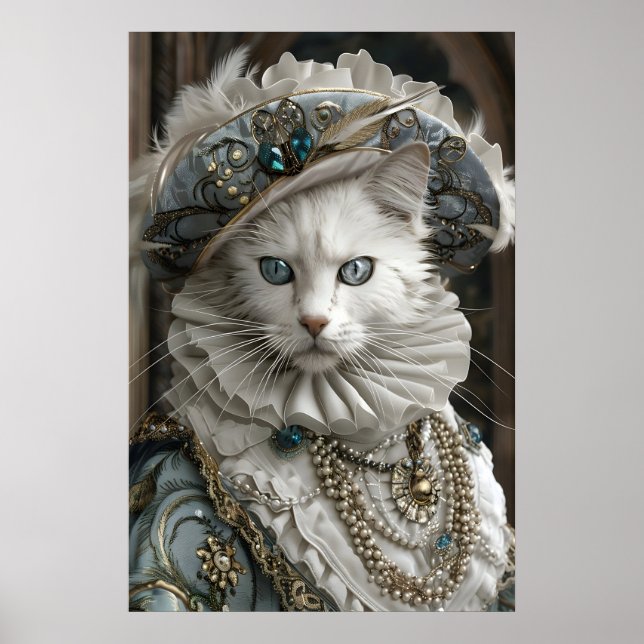 Royal Ragdoll Cat Portrait, Renaissance Pet Art Poster (Framsidan)