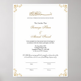 Royal ram Muslim nikkah-certifikatet poster