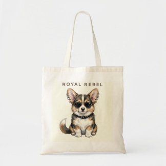 Royal Rebel Corgi-Cool Dog with Sunglasses  Tygkasse
