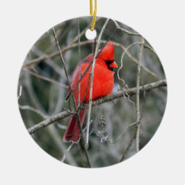Royal Red Cardinal Ceramic Ornament
