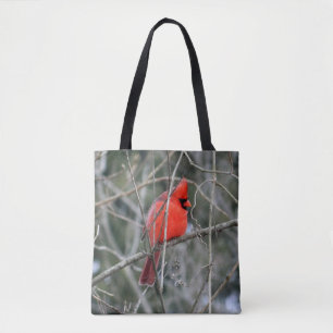 Royal Red Cardinal Prated Tote Bag Tygkasse