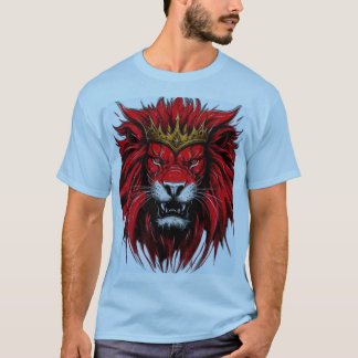 Royal Red Lejon T-Shirt - Kung i Jungle Artwor