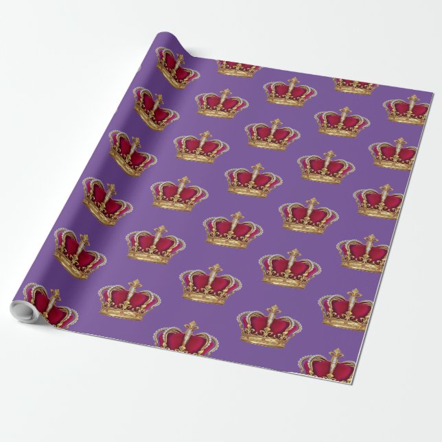 Royal Red Little Prince Krona Presentpapper (Utrullad)
