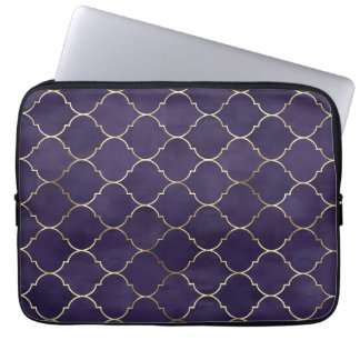 Royal Rhythms: Lila andalusisk marockansk geometri Laptop Fodral