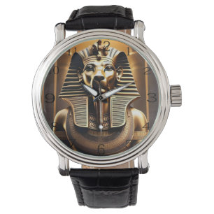 **"Royal Roar: Golden Pharaoh Lejon"** Armbandsur