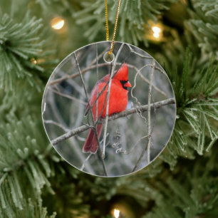Royal Röd kardinal keramiskt ornament
