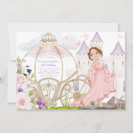 Royal | Röda prinsessan Birthday Inbjudningar