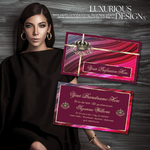 Royal Rosa Burgundy Guld Krona lyx och Nobly Visitkort