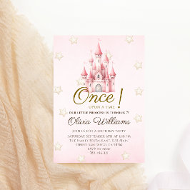 Royal Rosa Fairytale Princess Birthday Inbjudningar