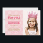 Royal Rosa Guld Princess Girl Girl Photo Födelseda Inbjudningar<br><div class="desc">En modern och snyggt royal-fest för din lilla prinsessa! Innehåller anpassningsbar och foto med banner och polka-punktsmönstrad bakgrund. Bright rosa och ljus rosa med vit och guld accent färg.</div>