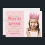 Royal Rosa Guld Princess Girl Girl Photo Födelseda Inbjudningar<br><div class="desc">En modern och snyggt royal-fest för din lilla prinsessa! Innehåller anpassningsbar och foto med banner och polka-punktsmönstrad bakgrund. Bright rosa och ljus rosa med vit och guld accent färg.</div>