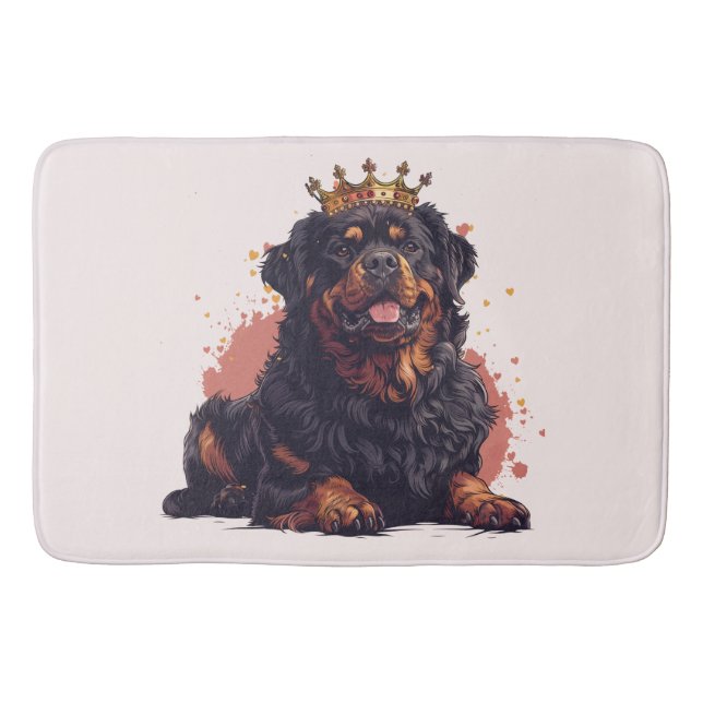 Royal Rottweiler Hund Queen Krona Badrumsmatta (Framsidan)