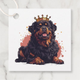 Royal Rottweiler Hund Queen Krona Gåvor Etiketter