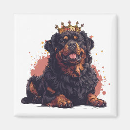Royal Rottweiler Hund Queen Krona Magnet
