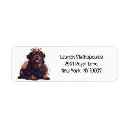 Royal Rottweiler Hund Queen Krona Returadress Etikett