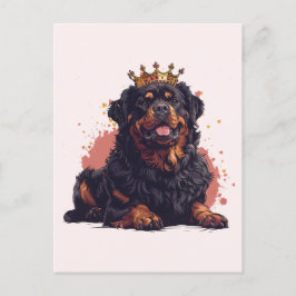Royal Rottweiler Hund Queen Krona Vykort