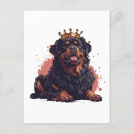 Royal Rottweiler Hund Queen Krona Vykort