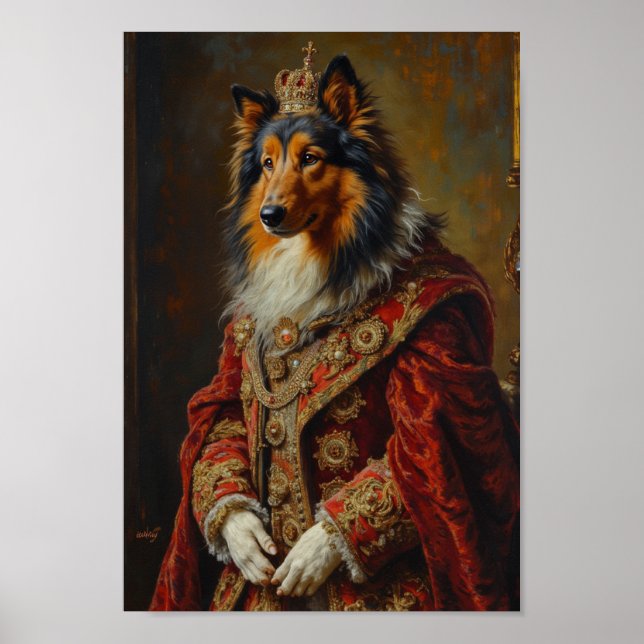 Royal Rough Collie Portrait Poster (Framsidan)