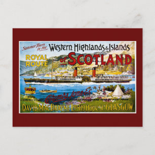 Royal Route of Scotland Summer Tours Vintage Vykort
