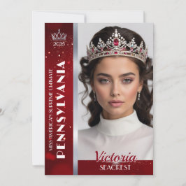 Royal Ruby Shimmer Skönhetstävling Autograph Photo Inbjudningar