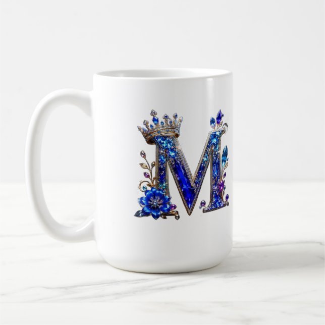 Royal Safir Kristall M Kronmonogram Kaffemugg (Vänster)