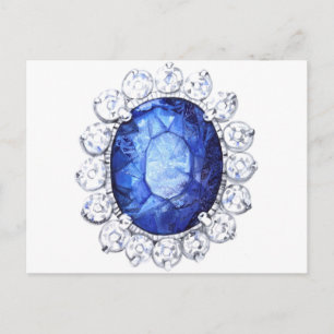 Royal Sapphire Ursprunglig vattenfärg Vykort