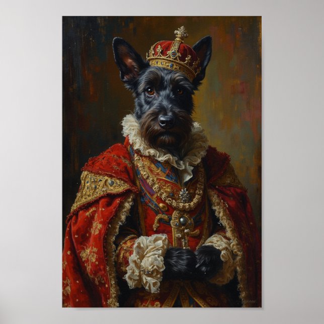 Royal Scottish Terrier Portrait Poster (Framsidan)