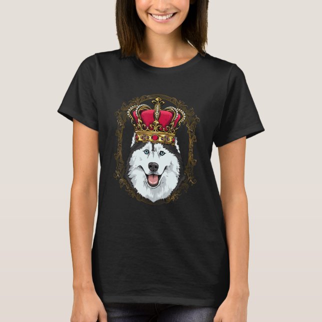 Royal Siberian Husky King Queen Princess Husky Dog T Shirt (Framsida)