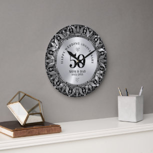 Royal Silver, Bröllop-årsdagen för Ram Stor Klocka