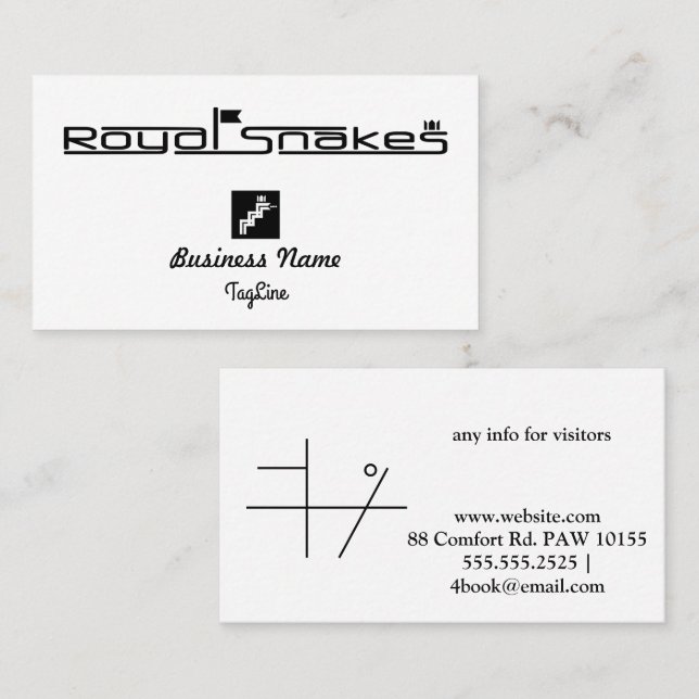 Royal Snakes BlackBusiness Card Visitkort (Fram/baksida)