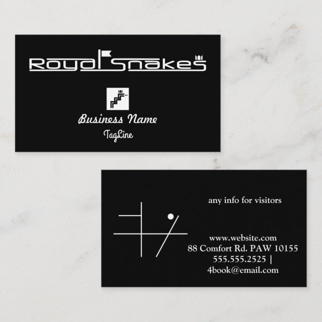Royal Snakes BlackBusiness Card Visitkort (Fram/baksida)