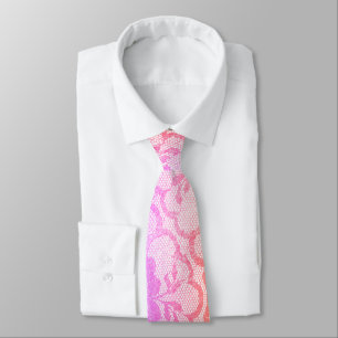 Royal Snöre White Rosa Ombre Blommigt Bröllop Möhi Slips