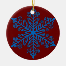 Royal Snowburst — Blue Holiday Snowflake Julgransprydnad Keramik