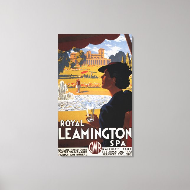 Royal Spa, Vatten Rail Poster av kvinnor som drick Canvastryck (Framsida)