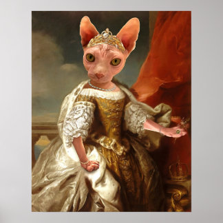 Royal Sphynx Cat Queen Porträtt Poster