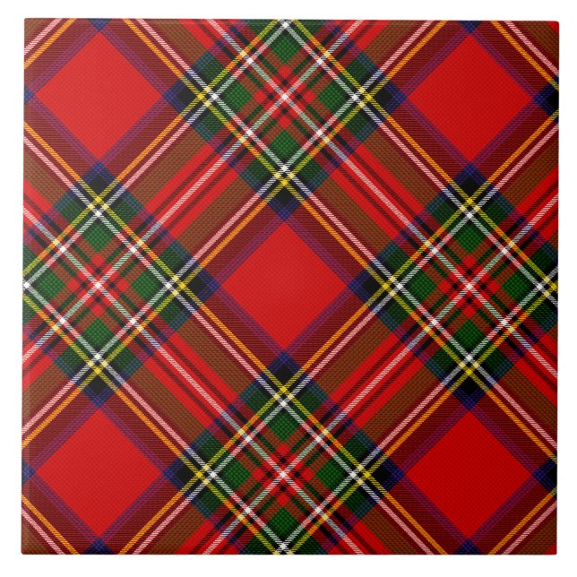 Royal Stewart Clan Tartan Plaid Kakelplatta (Framsidan)