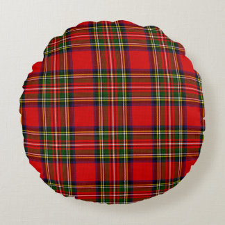 Royal Stewart Clan Tartan Plaid Rund Kudde