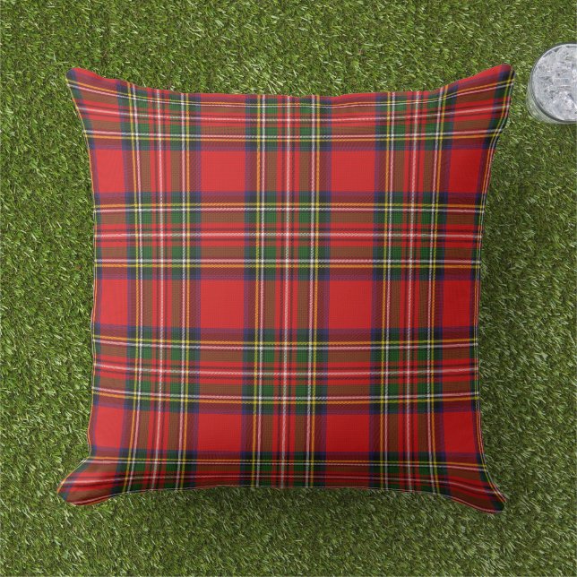 Royal Stewart Clan Tartan Rutmönster  Kudde (Gräs)