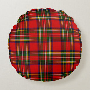 Royal Stewart Clan Tartan Rutmönster Rund Kudde