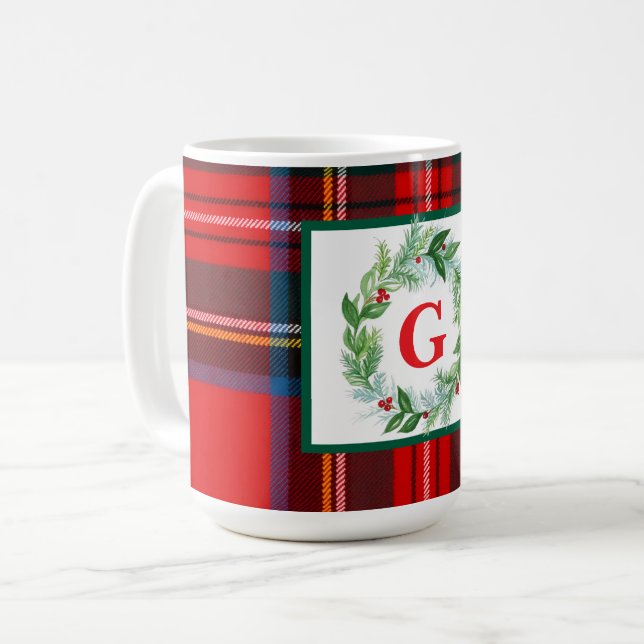 Royal Stewart-julklapp MONOGRAM Kaffemugg (Framsida vänster)