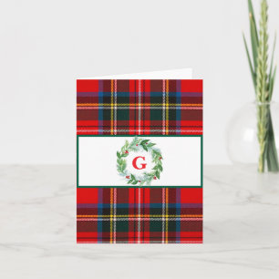 Royal Stewart julplaid MONOGRAM Krans Kort
